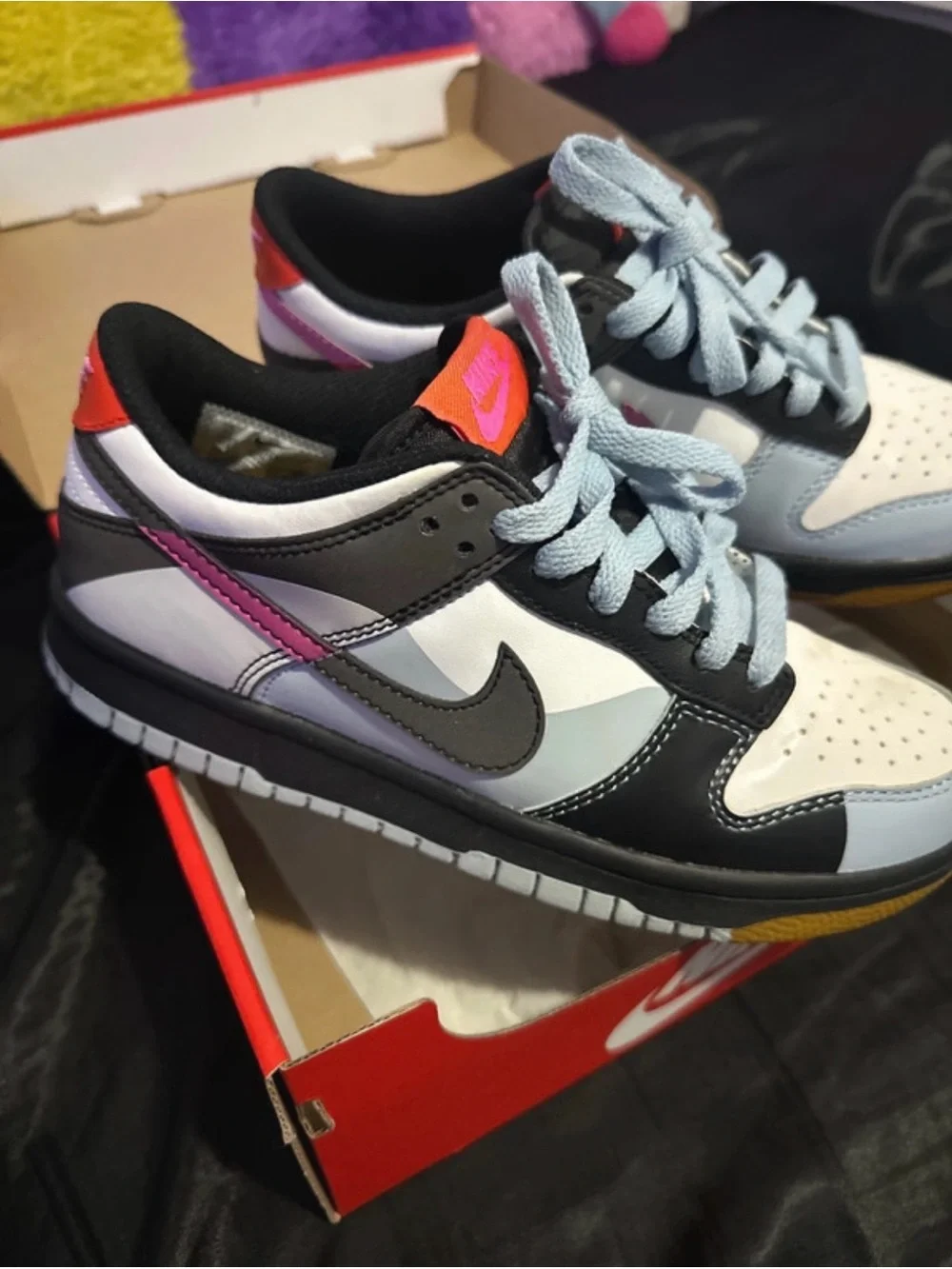 Nike Multi-Color Low-Top Sneakers - Pink, Light Blue & White
